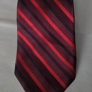 George Bold Red and Black Striped Tie